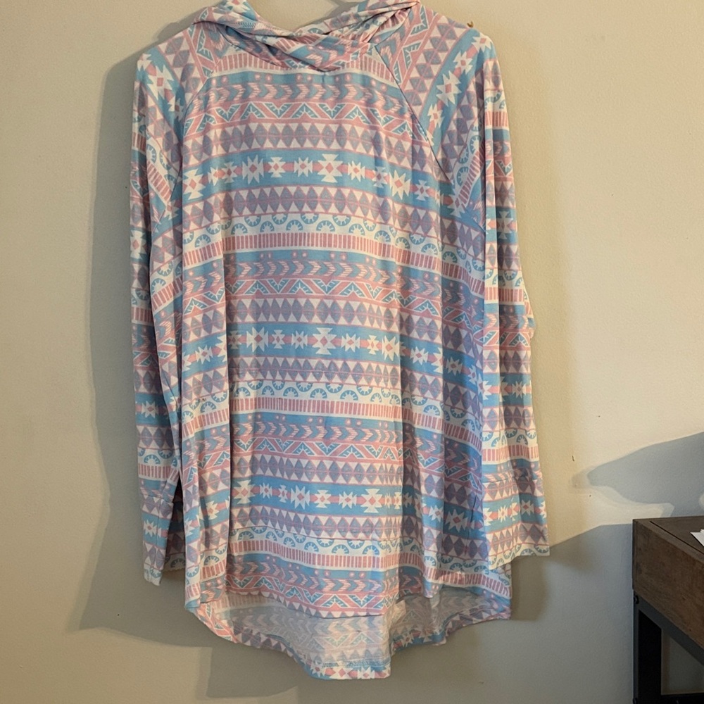 LulaRoe Pastel Patterned Hooded Top
